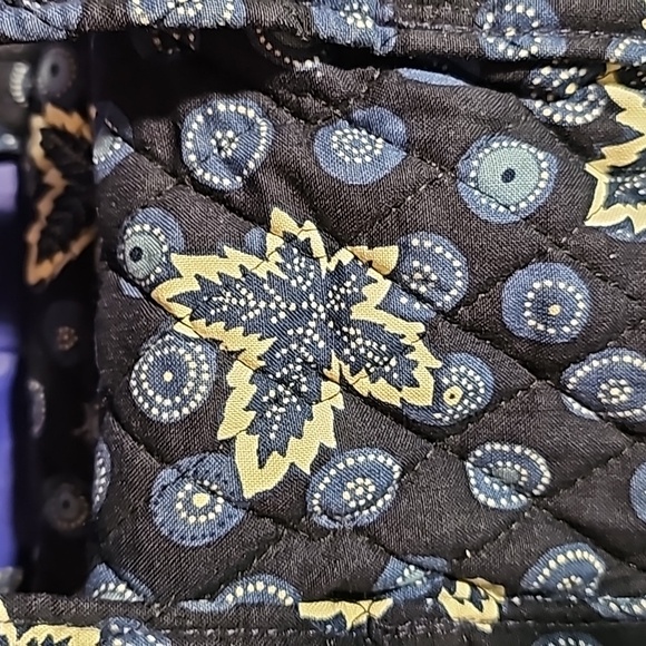 Vera Bradley Maple Leaf navy shoulder bag satchel purse blue coin Retired VGUC - Picture 4 of 13